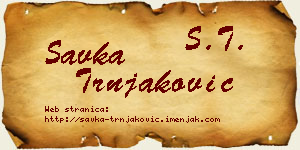 Savka Trnjaković vizit kartica